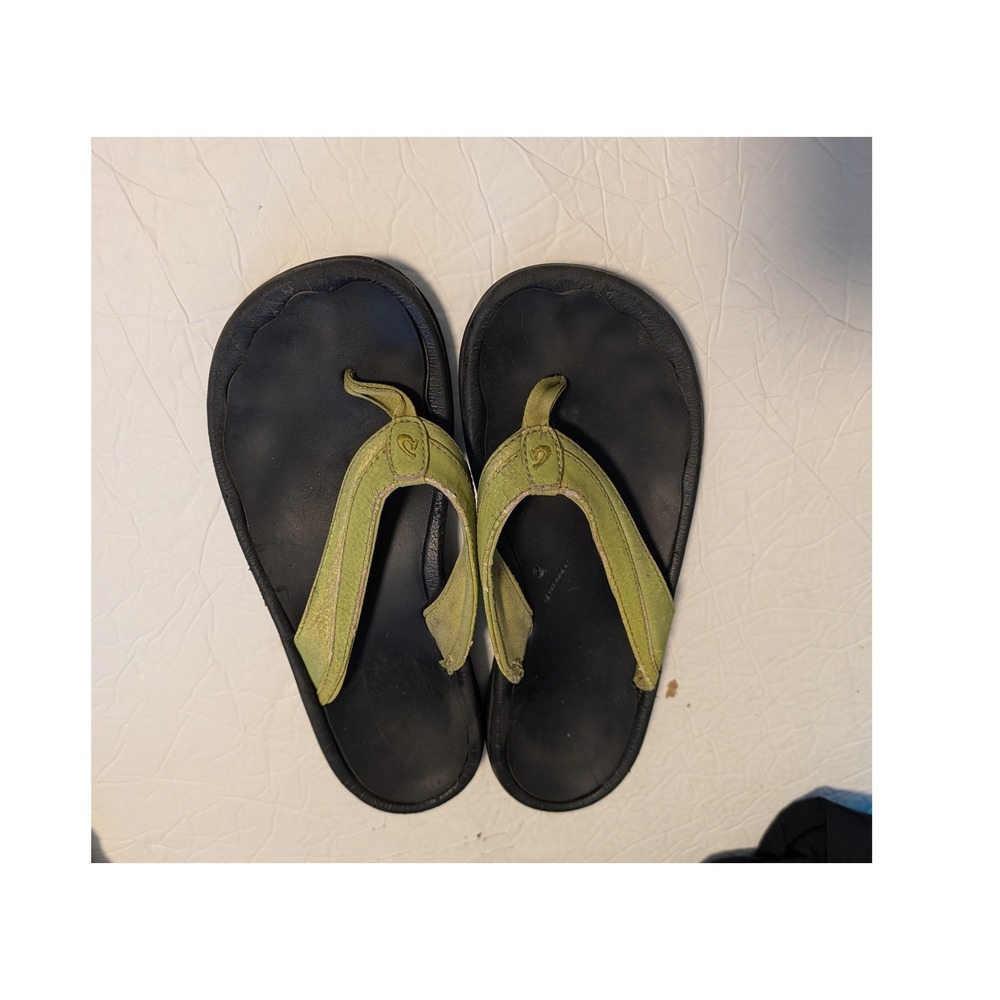 OluKai Ohana Flip Flop Sandal Lime Green Women's Size 7 - Picture 6 of 7
